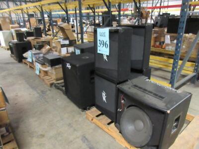 LOT ASST'D PEAVEY ELECTRONICS, SPEAKERS, MIXERS, GUITAR AMPS, PV 12M, TKO 115, PV 118, 18" BWS SPEAKERS, PV 14BT, TACTUS STAGE, VYPYR VIP-2, MAX 126,