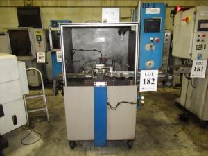 2006 CHAMFERMATIC SINGLE STATION GEAR DEBURRING MACHINE, WITH ALLEN-BRADLEY PANELVIEW 550 OPERATORS INTERFACE, BUILT IN COOLANT, (2) DEBURRING HEADS S