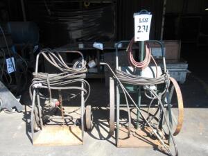 2 CYLINDER DOLLIES WITH HOSES AND TORCH
