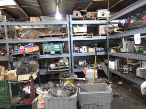 (LOT) ASSORTED MOTORS, DRIVES, PUMPS, ENCLOSURES, ELECTRICAL WIRE, SERVO AMPS, (RACKING NOT INCLUDED)