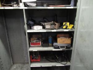 (LOT) ASSORTED METERS, ELECTRICAL HARDWARE, MOTORS, TRANSFORMER, TABLES AND CABINETS INCLUDED, (RACKING NOT INCLUDED)