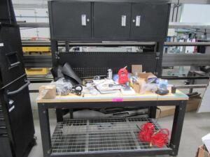 ROLLING 60'' WORK BENCH WITH OVERHEAD CABINET ( LOCATED AT 1945 BURGUNDY PL ONTARIO CA 91761)