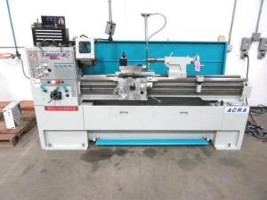 2017 ACRA ATL-1660TE, 16''X60'' HIGH PRECISION ENGINE LATHE, W/ 3-JAW CHUCK, DIGITAL READOUT, 5HP MOTOR ( LOCATED AT 1945 BURGUNDY PL ONTARIO CA 91761)