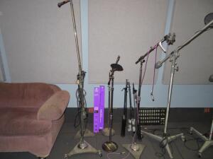 LOT OF (7) MICROPHONE STANDS (STUDIO 1) (6520 SUNSET BOULEVARD HOLLYWOOD CA 90028)
