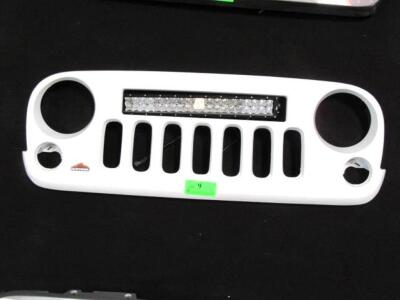 CLIEFFIDE JEEP JK HOLCOMB 3&4 DOOR AFTERMARKET CUSTOM GRILL W/ LED LIGHT BAR WHITE (LOCATED AT 4502 BRICKELL PRIVADO, ONTARIO CA 91761)