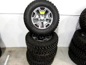 SET OF 4 JeeP JK STOCK 17" WHEELS W/ LT255/75 R17 BFGOODRICH TIRES (LOCATED AT 4502 BRICKELL PRIVADO, ONTARIO CA 91761)